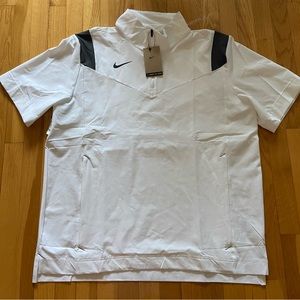 New Nike Football Coach Performance Short Sleeve 1/4 Zip Sideline Jacket Mens XL